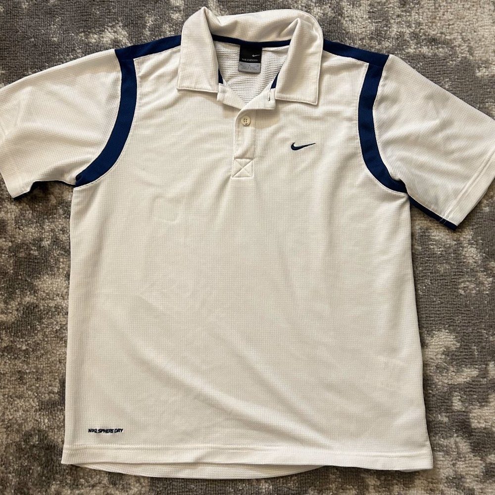 Nike Men's White Short Sleeve Causal Polo Medium